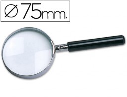 Lupa de cristal Q-Connect aro metálico mango negro 70mm.